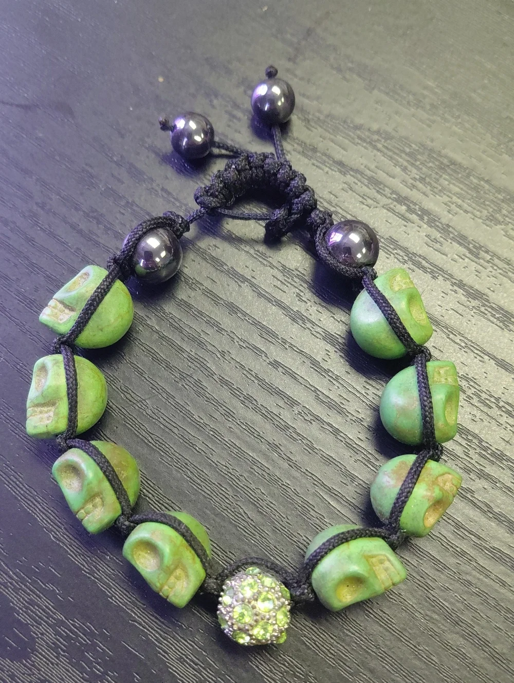 Stone Smile Skull Beaded Bracelet
